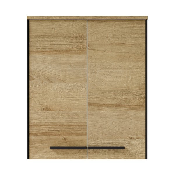 Dulap de baie în culoare naturală suspendat cu aspect de lemn de stejar 72x60 cm Quickset 395 – Pelipal