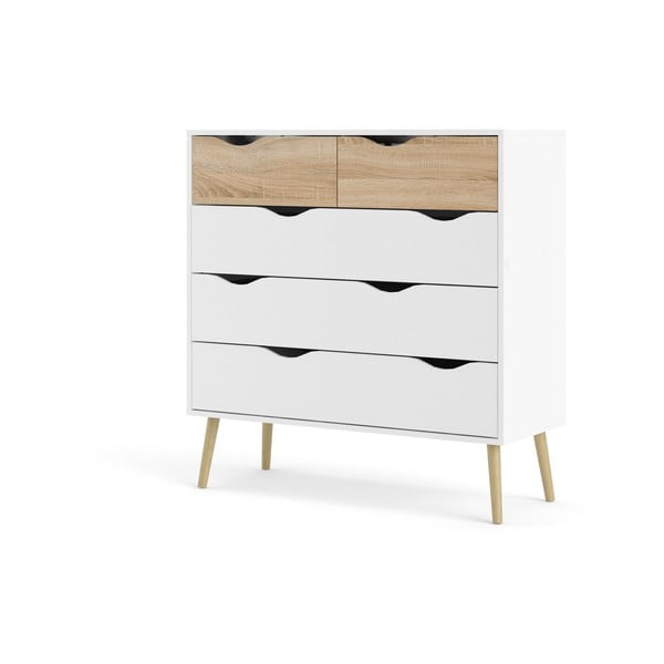 Comodă Tvilum Oslo, 99x101 cm, alb-natural-image-3