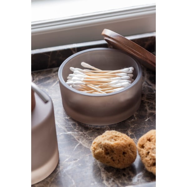 Organizator de baie maro pentru dischete demachiante din sticlă Modest – Mette Ditmer Denmark-image-1