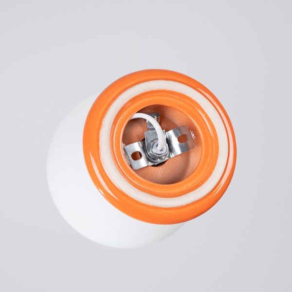 Plafonieră portocalie din ceramică cu abajur din sticlă ø 12 cm Farsa – Sollux-image-4