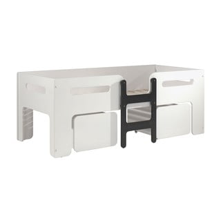 Pat pentru copii  90x200 cm alb înalt cu spațiu de depozitare Luca - Vipack
