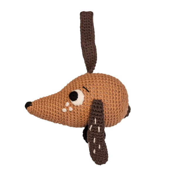 Jucărie croșetată Sebra Crochet Dog, maro