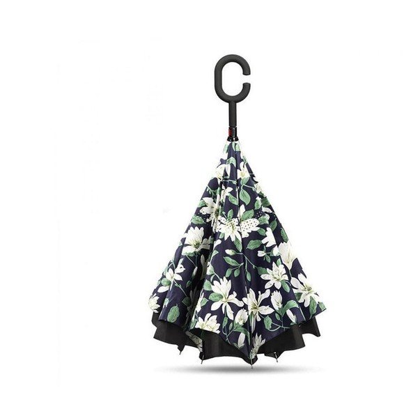 Umbrelă Magnolia, alb - negru-image-1