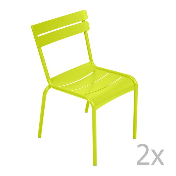 Set 2 scaune Fermob Luxembourg, verde lămâie