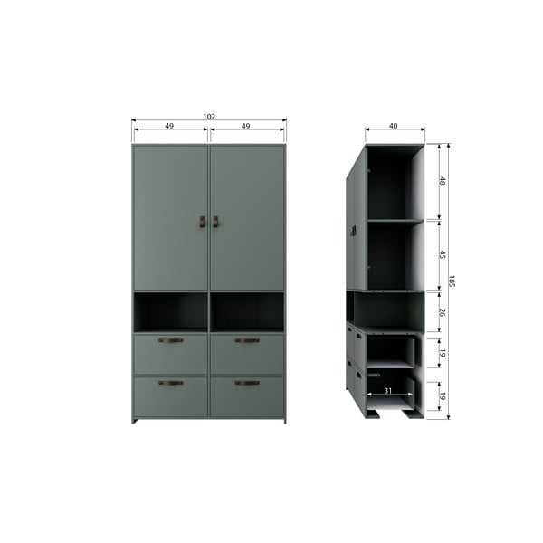 Dulap din lemn de pin vtwonen Soap, gri-image-4