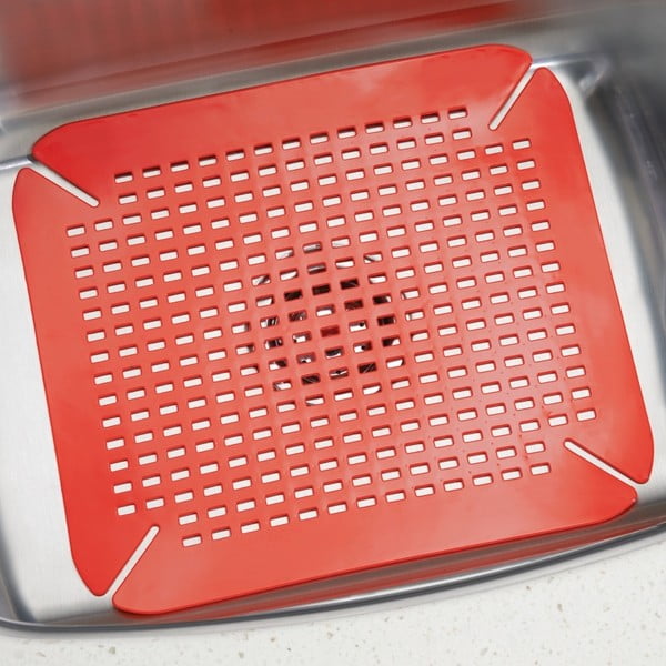 Protecție pentru chiuvetă InterDesign Contour, roșu-image-3