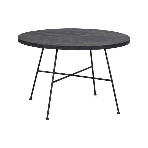 Măsuță de cafea cu blat din lemn de pin Rowico Grafton, ø 70 cm, negru-image-3