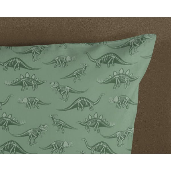 Lenjerie de pat pentru copii verde-bej din bumbac pentru pătuț 100x135 cm Gabi – Good Morning-image-3