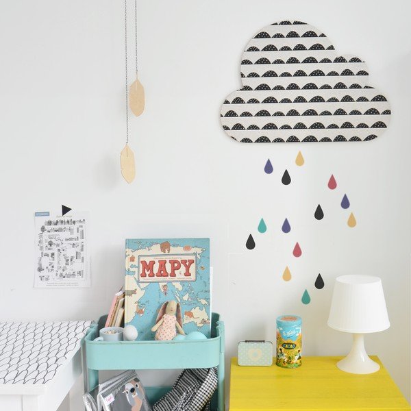 Avizier autoadeziv Dekornik White Cloud With Colorful Drops-image-1