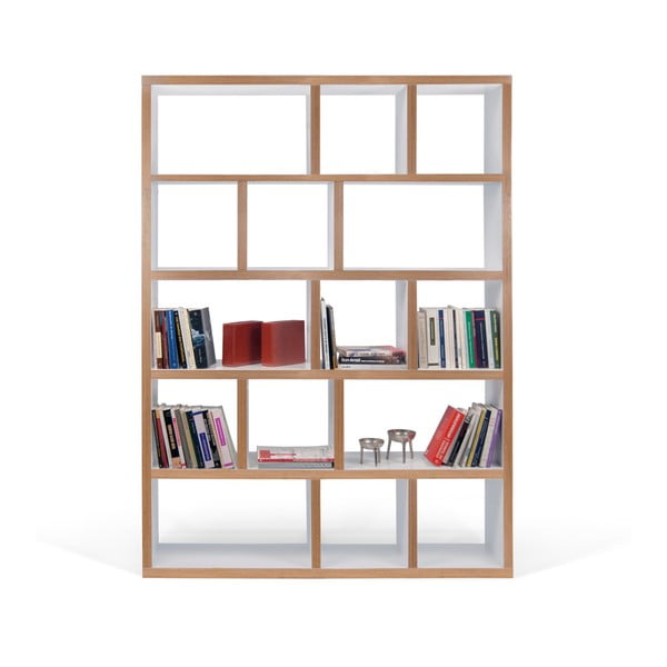 Bibliotecă albă/în culoare naturală 150x198 cm Berlin – TemaHome-image-3