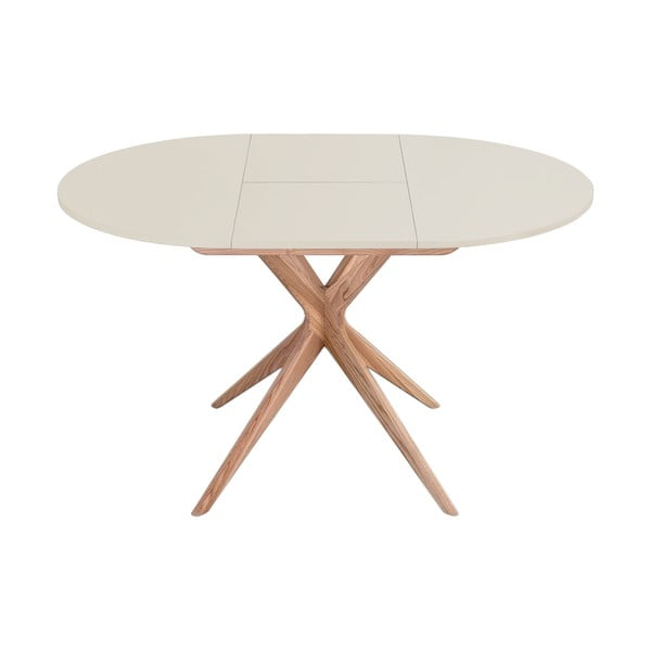 Masă de dining rotundă extensibilă cu blat suplimentar ø 90 cm Jubi – Ragaba-image-1