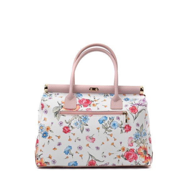 Geantă din piele cu model floral Renata Corsi, roz-image-1