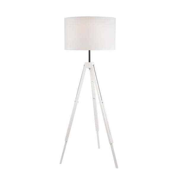 Lampadar alb cu abajur textil (înălțime 110 cm) Theo – LAMKUR