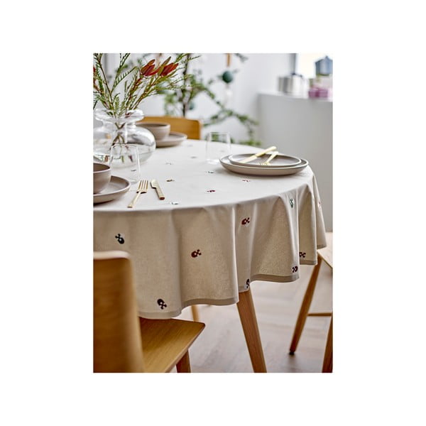 Față de masă din bumbac ø 180 cm Hearts Embloidery – Södahl-image-4