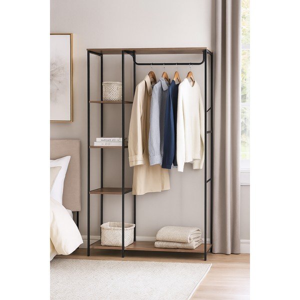 Set pentru hol negru din oțel 90x170x40 cm Aris – Bonami Essentials-image-1