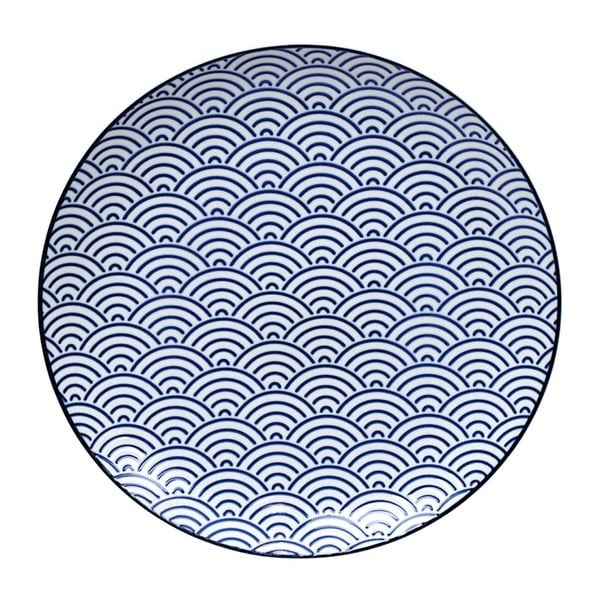 Farfurie din porțelan Tokyo Design Studio Wave, ⌀ 25,7 cm, albastru