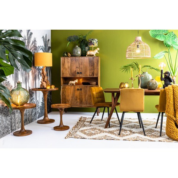 Masă de dining maro cu blat din lemn de acacia 100x200 cm Quenza – Light & Living-image-4