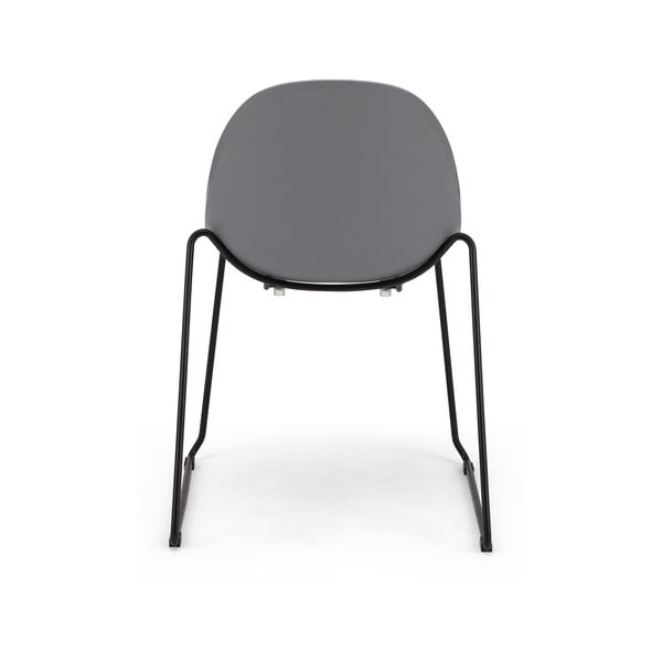 Set 2 scaune dining cu picioare negre Bonami Selection Viva, gri-image-4