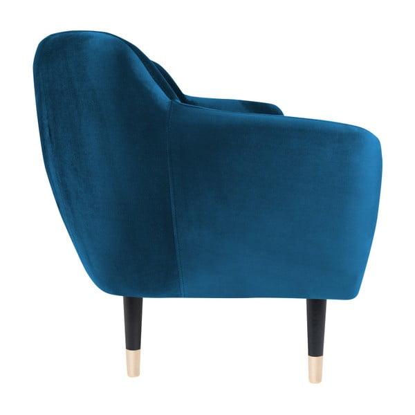 Canapea Mazzini Sofas BENITO cu picioare negre, albastru, 158 cm-image-3