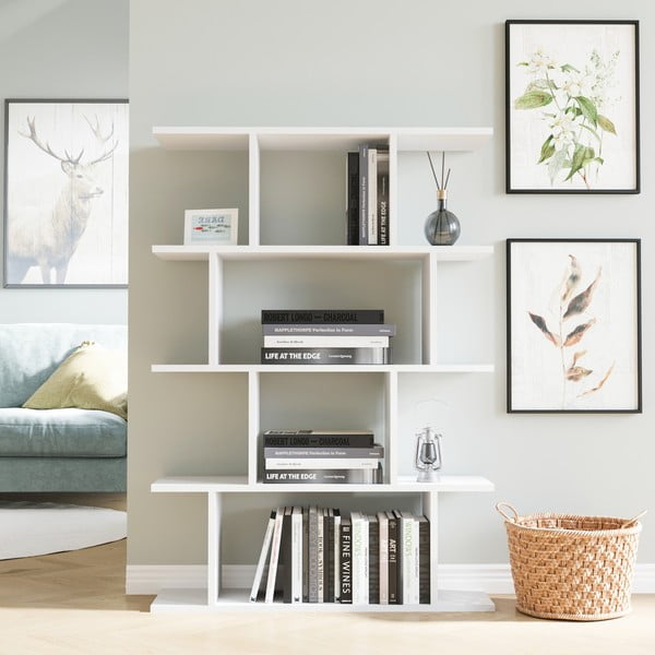 Bibliotecă albă 90x127 cm Harmon – Kalune Design-image-1