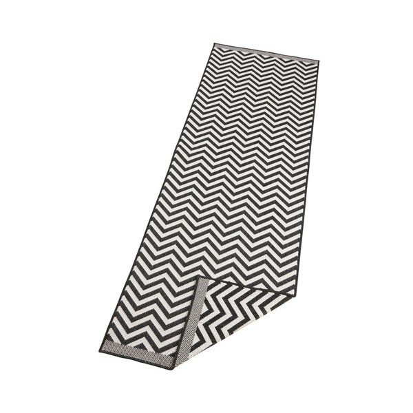 Covor cu 2 fețe Bougari Twin Supreme Mismo, 80 x 350 cm, negru-crem-image-2
