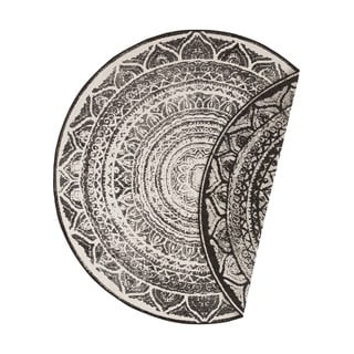Covor adecvat pentru exterior NORTHRUGS Siruma, ø 140 cm, negru-crem