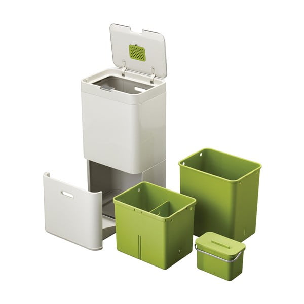 Coș pentru deșeuri reciclabile Joseph Joseph IntelligentWaste Totem 60, verde-image-3