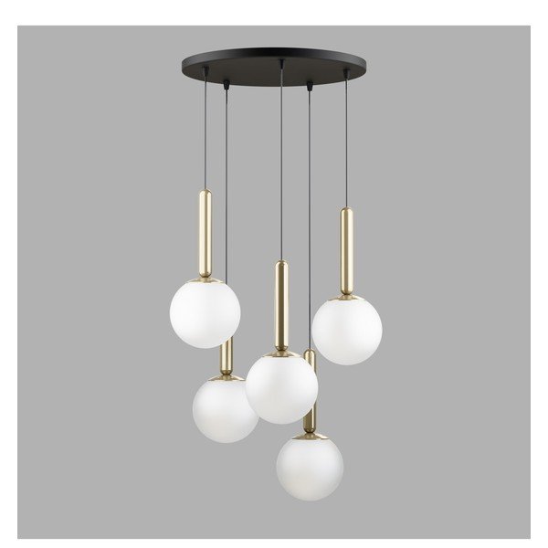 Lustră aurie cu abajur din sticlă ø 34 cm One – Squid Lighting-image-2