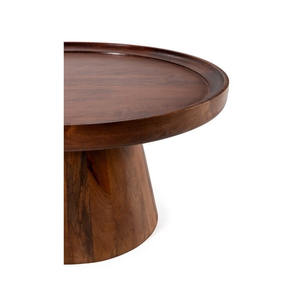 Măsuță de cafea maro închis rotundă din lemn de mango ø 80 cm Rose – MOME-image-3