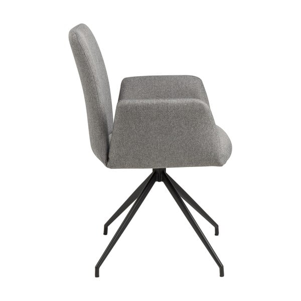Scaun de sufragerie gri cu cotiere tapițat Naya – Actona-image-4