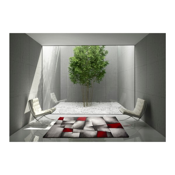 Covor Universal Malmo, 140 x 200 cm, roșu - gri-image-1