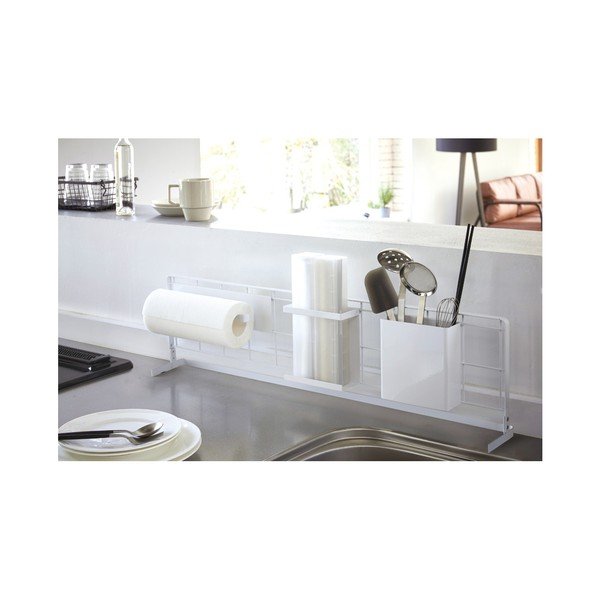 Suport/panou pentru accesorii de bucătărie YAMAZAKI Tower Grid, 80 x 21 cm, alb-image-2