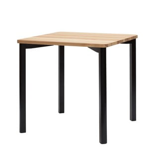 Masă cu picioare rotunjite Ragaba TRIVENTI, 80 x 80 cm, natural-negru