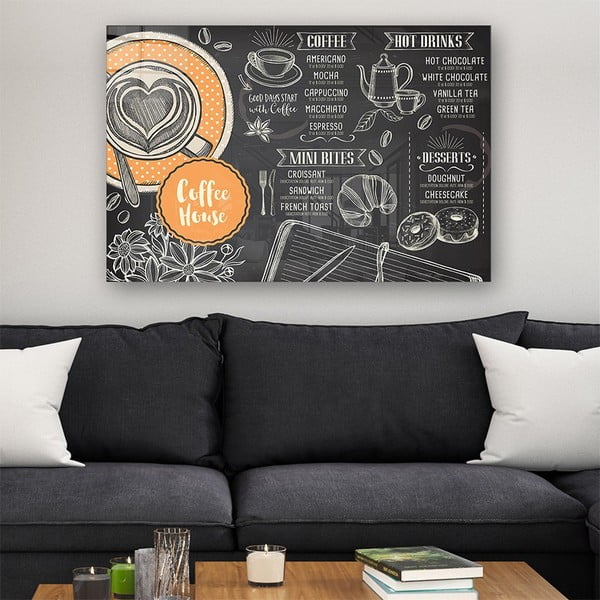 Tablou din sticlă 70x50 cm Coffee House – Wallity-image-1