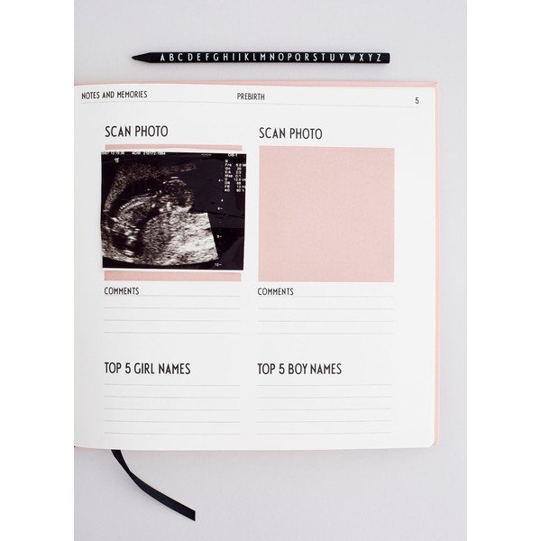 Carte de amintiri pentru copii Design Letters Baby's First Book, roz-image-2