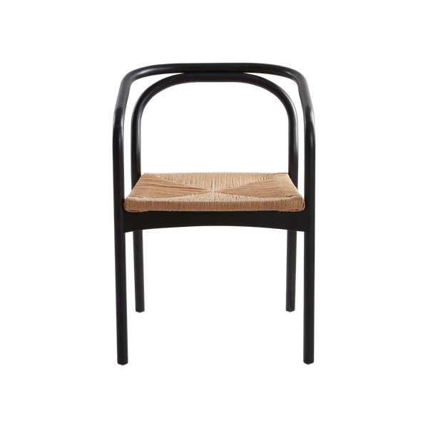 Scaun de dining negru cu cotiere din lemn de stejar Lidingö – Jotex-image-3