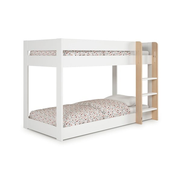 Pat pentru copii  alb supraetajat 90x190 cm Angel – Marckeric-image-2