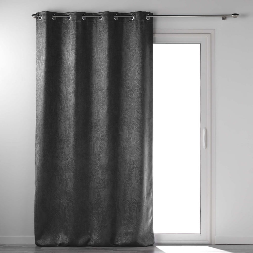Draperie gri antracit blackout din catifea 135x280 cm Melodie – douceur d\'intérieur