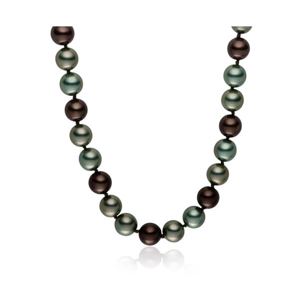 Colier cu perle gri-verzi Pearls Of London Mystic, lungime 50 cm