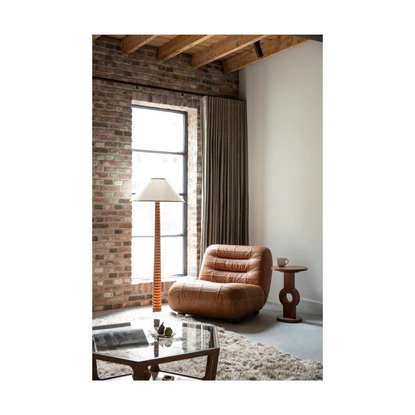 Fotoliu maro coniac cu tapițerie din piele Wyatt – Dutchbone-image-1