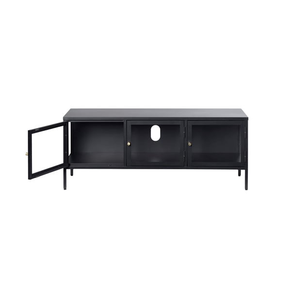 Masă TV neagră din metal 132x52 cm Carmel – Unique Furniture-image-3