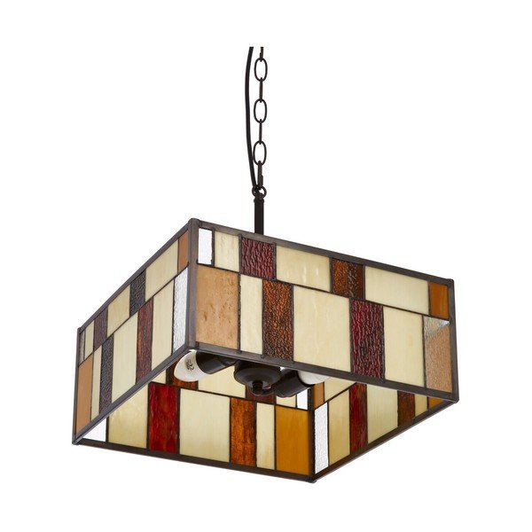 Lustră din metal cu abajur din sticlă Waldorf – Premier Housewares-image-2