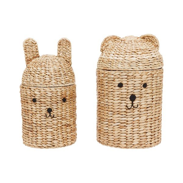 Coșuri de jucării pentru copii în culoare naturală 2 buc. din iarbă-de-mare ø 28,5x49,5 cm Bear & Rabbit – OYOY Mini