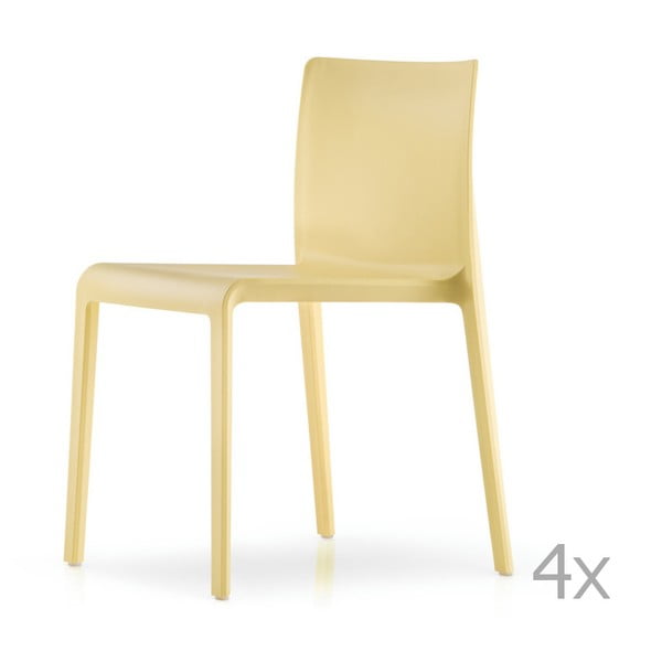 Set 4 scaune Pedrali Volt, galben