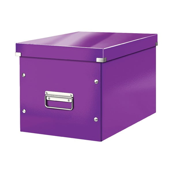 Cutie de depozitare mov din carton cu capac 32x36x31 cm Click&Store – Leitz