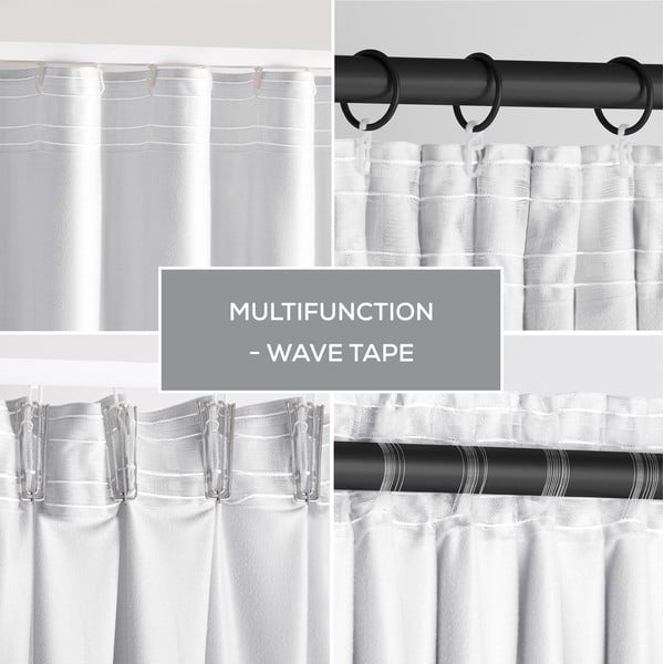 Draperie albă dimout (semi-opacă) din catifea 140x245 cm Pleat – Restilo-image-3