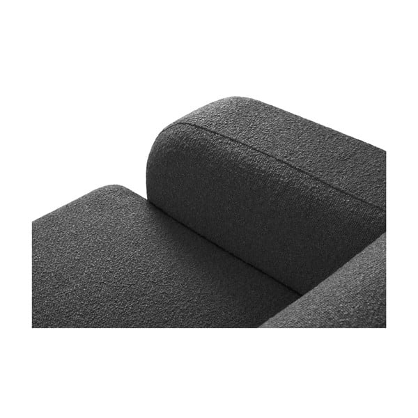 Colțar gri închis cu tapițerie din stofă bouclé (colț dreapta) Molino – Micadoni Home-image-1