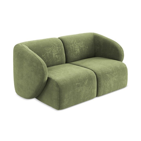 Canapea verde cu tapițerie din chenille 174 cm Lani – Makamii-image-2