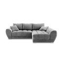 Colțar extensibil cu tapițerie de catifea și șezlong pe partea dreaptă Windsor & Co Sofas Nuage, gri