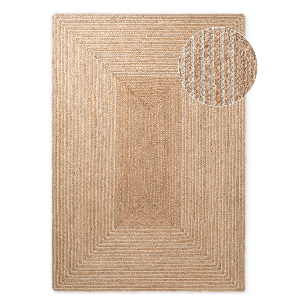 Covor în culoare naturală/în culoare naturală deschisă reversibil/țesut manual din iută 160x230 cm Juno – Hanse Home